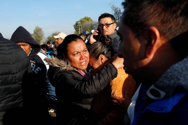 A resident reacts at the site where a fuel pipeline ruptured by suspected oil thieves exploded, in the municipality of Tlahuelilpan