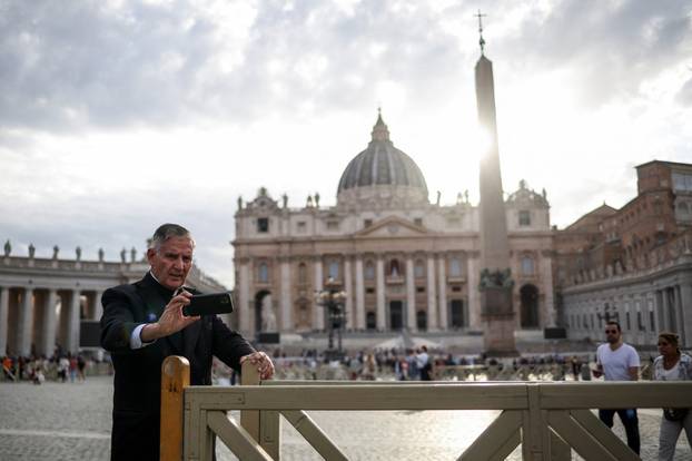 St. Peter's Square ahead of the conclave to elect the next pope as seen from Rome