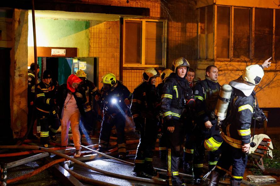 Aftermath of a Russian missile and drone attack, in Kyiv