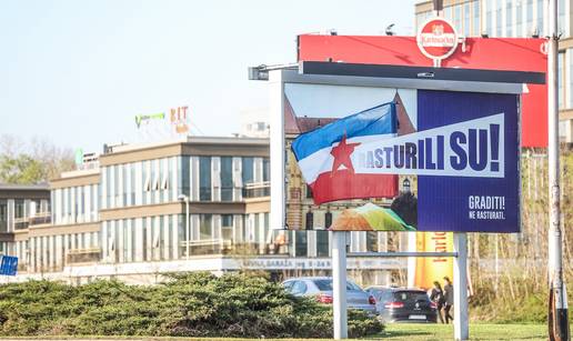U Zagrebu osvanuo misteriozni plakat s jugoslavenskom zastavom i duginim bojama