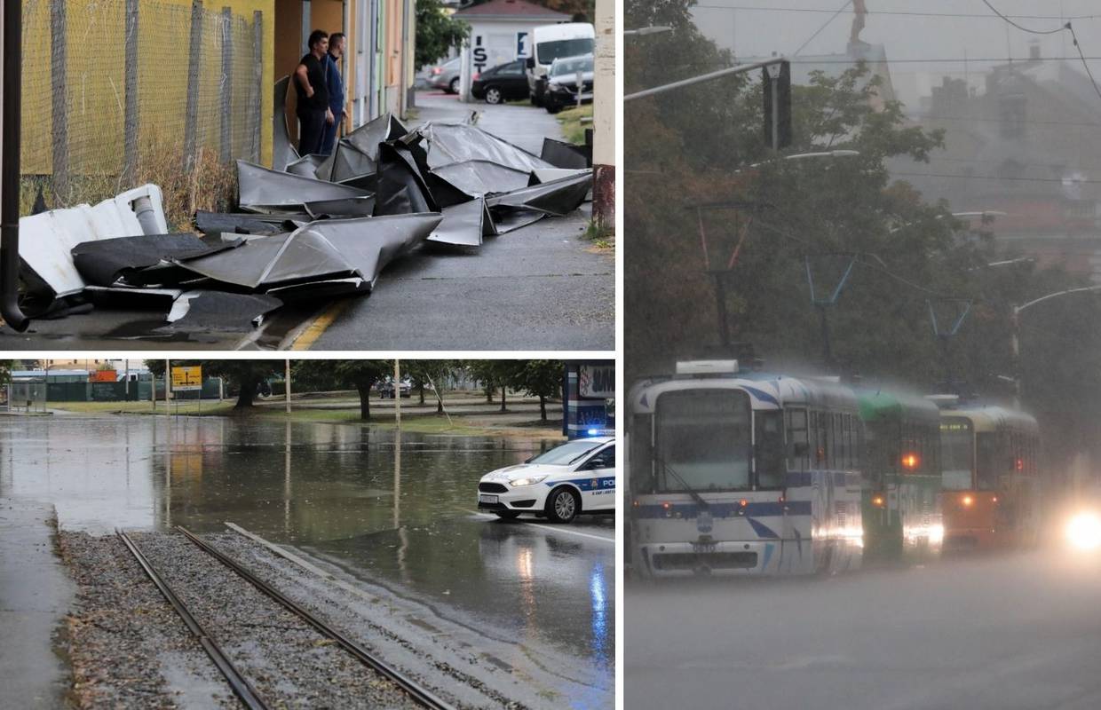Jako nevrijeme u Osijeku: Jak vjetar odnio krov, poplavljene  ceste, tramvaji ne mogu voziti