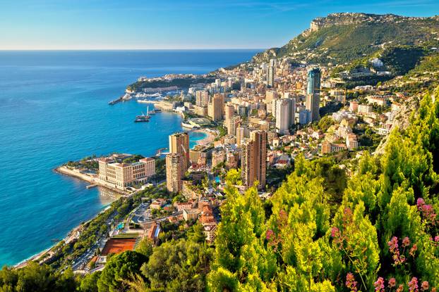 Monaco cityscape and coastline colorful nature of Cote d'Azur vi