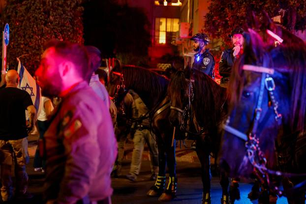 Protest demanding release of hostages held in Gaza, in Tel Aviv