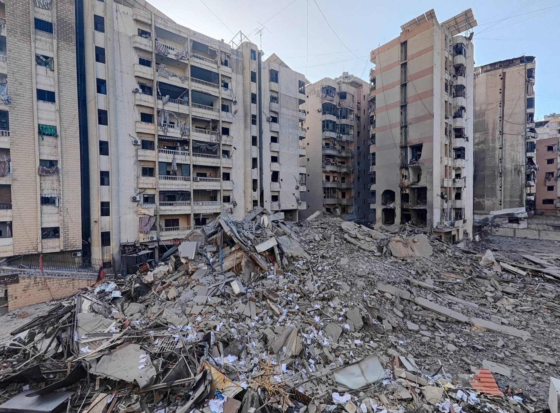 Aftermath of Israeli strikes on Beirut's southern suburbs