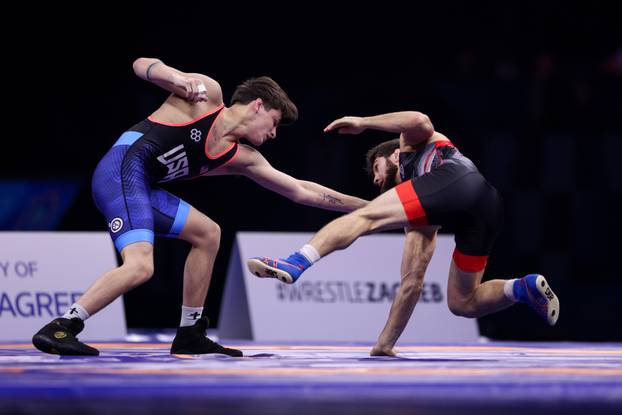 Zagreb: Svjetsko prvenstvo u hrvanju, polufinale, slobodni stil, muškarci, 61kg, Zavur Uguev - Jaxen Patrick Forrest
