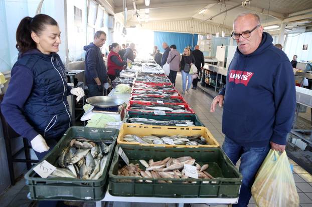 Šibenik: Ponuda ribe u šibenskoj ribarnici