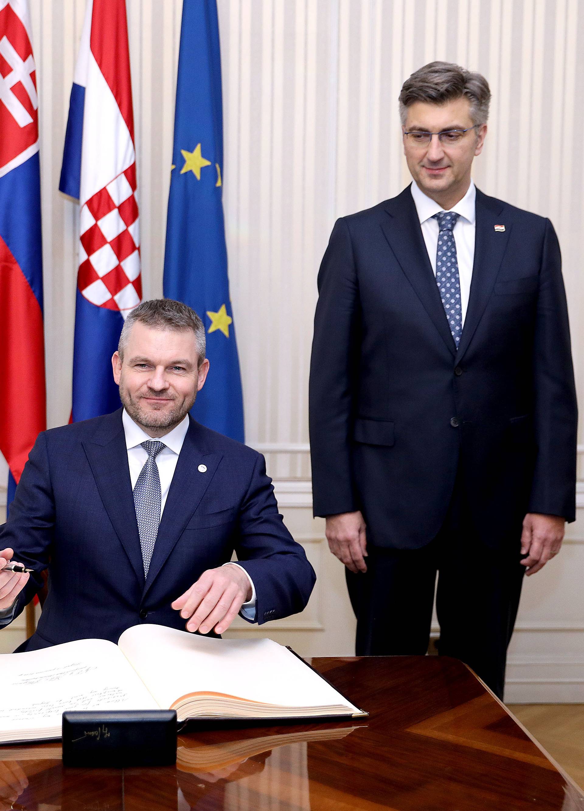 Zagreb: PlenkoviÄ predsjednika Vlade SlovaÄke Petera Pellegrinija