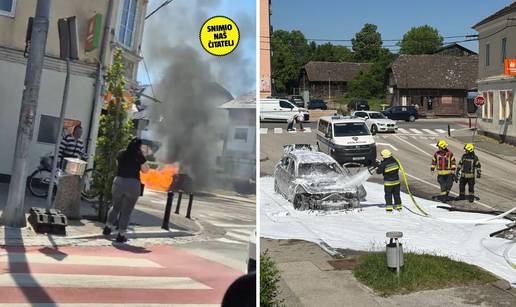 VIDEO Zapalio se BMW u Dugom Selu, ugasili su ga vatrogasci