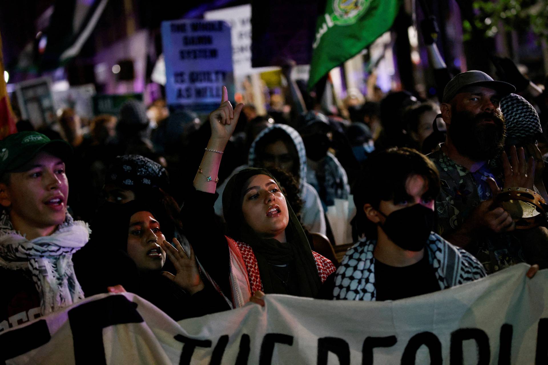 Protest outside the venue of the debate between Republican presidential nominee and former U.S. President Trump and Democratic presidential nominee U.S. Vice President Harris, Philadelphia