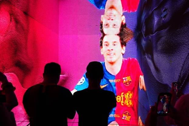 NEW YORK, NY - JULY 22: Lionel Messi-inspired digital artwork A Goal in Life: Leo Messi x Refik Anado is on display at C
