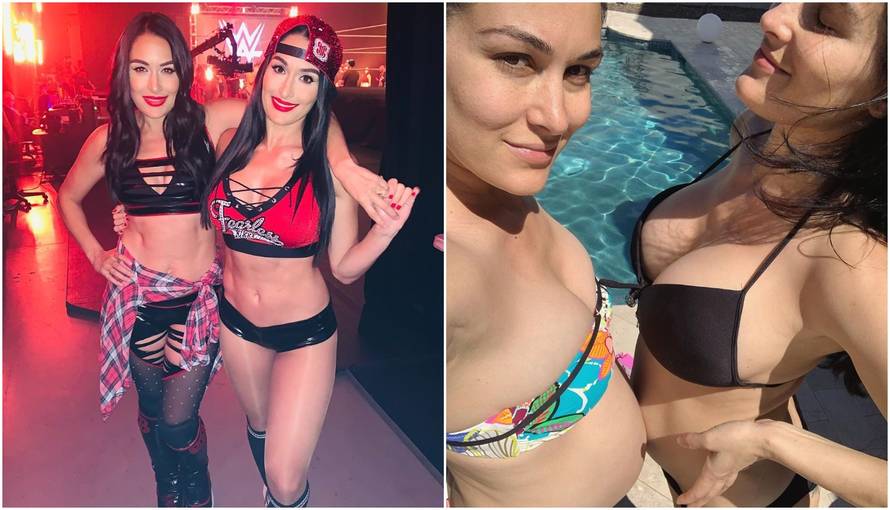 Blizanke hrvačice pozirale su trudne pa  'izbacile' dekolte...