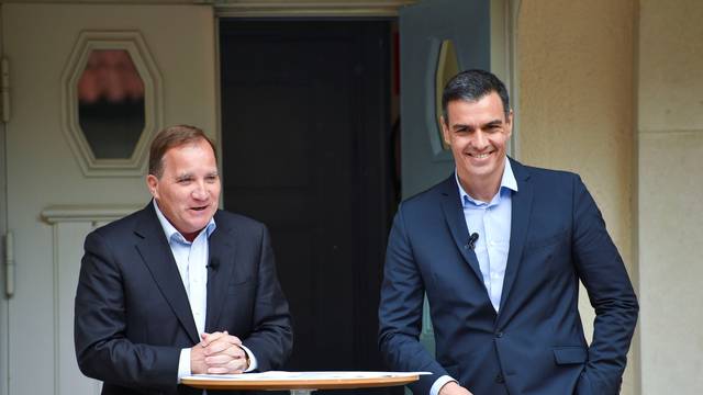 Spanish PM Sanchez and Sweden's PM Lofven hold a joint news conference in Harpsund