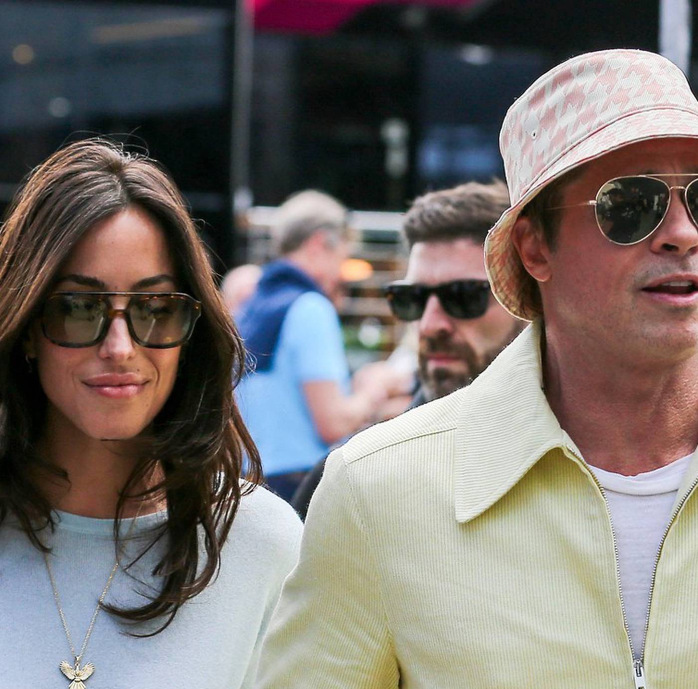 Formula One British Grand Prix Brad Pitt and partner arrive ahead of the Formula One Qatar Airways British Grand Prix at