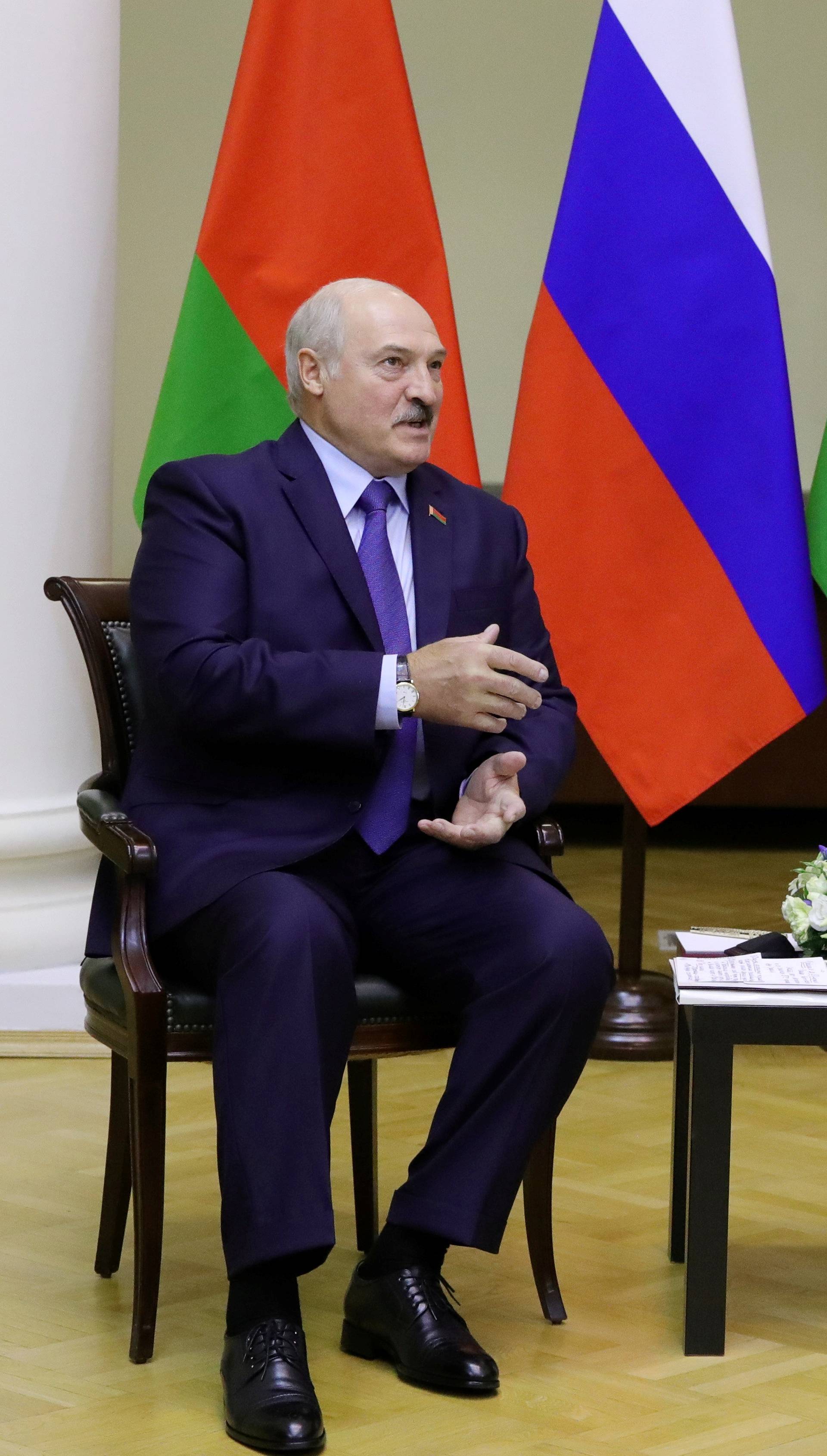 Russia's President Putin meets his Belarusian counterpart Lukashenko in Saint Petersburg