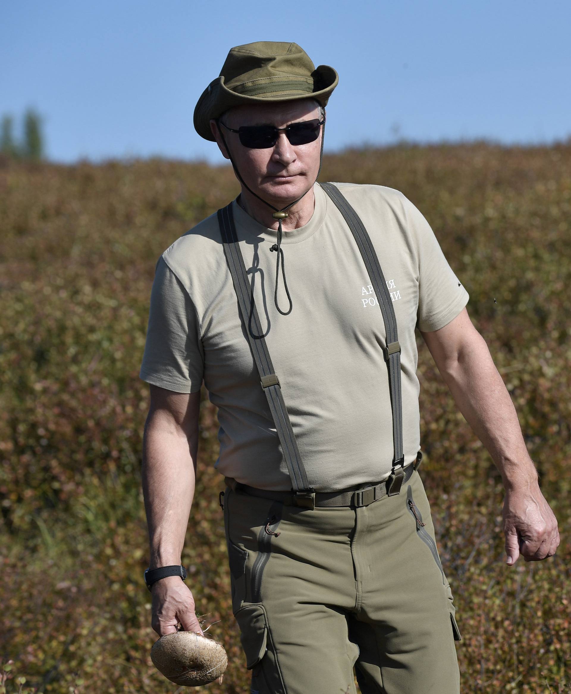 Russia's President Putin is seen during his vacation in the Republic of Tyva