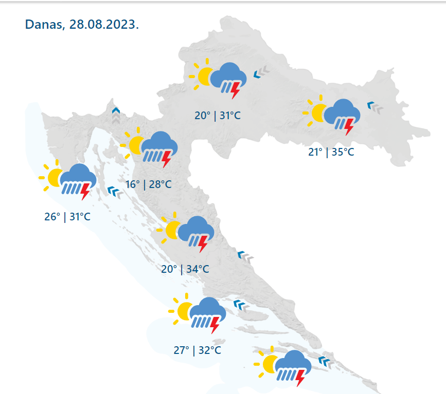 Na pragu jeseni!  Grmljavina, pljuskovi i nestabilno vrijeme  trajat će sve do četvrtka