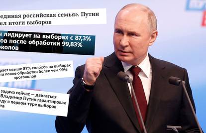 Putinovi mediji slave Putinovu rekordnu pobjedu: 'Kolosalno! To je dokaz jedinstva Rusije...'
