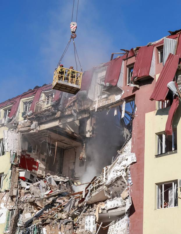 Aftermath of a Russian drone attack in Odesa