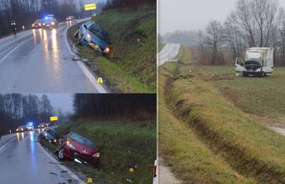 Slijetali sa skliske ceste: Tri sudara na skoro istom mjestu