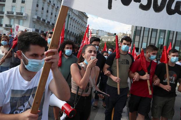 24-hour strike ahead of a vote on a new labour bill in Athens