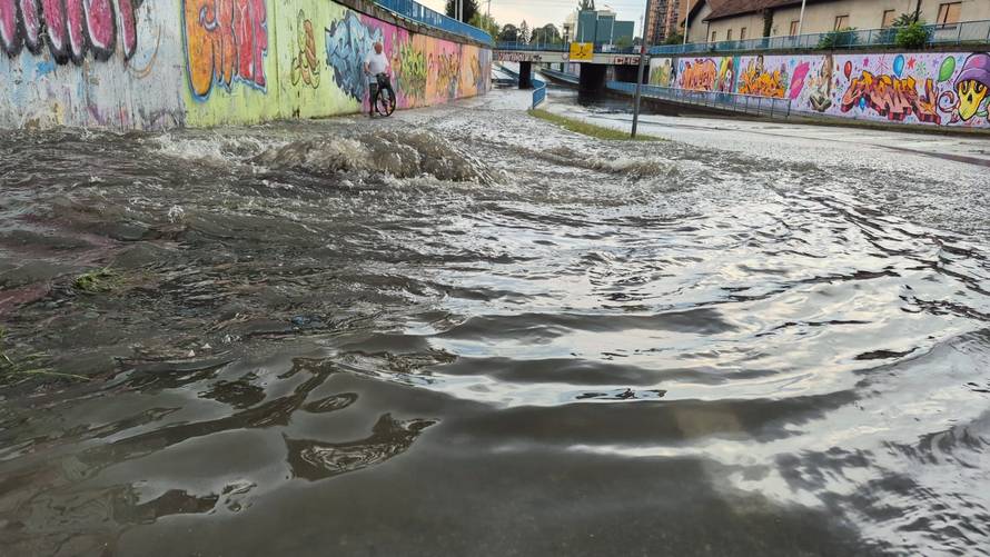 VIDEO Jako nevrijeme potopilo Slavonski Brod, vjetar rušio stabla. Grom zapalio pušnicu