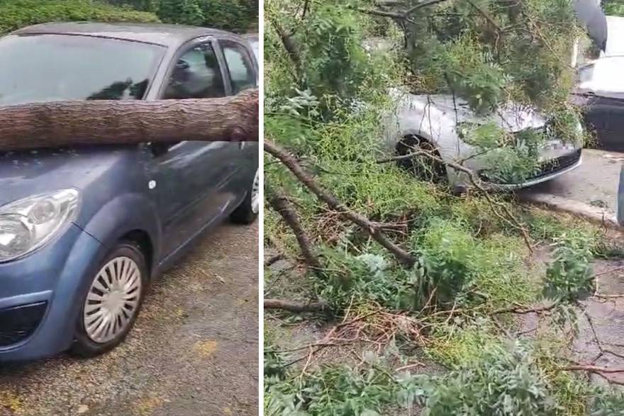 Srušilo se stablo na aute i nevrijeme u okolici Splita