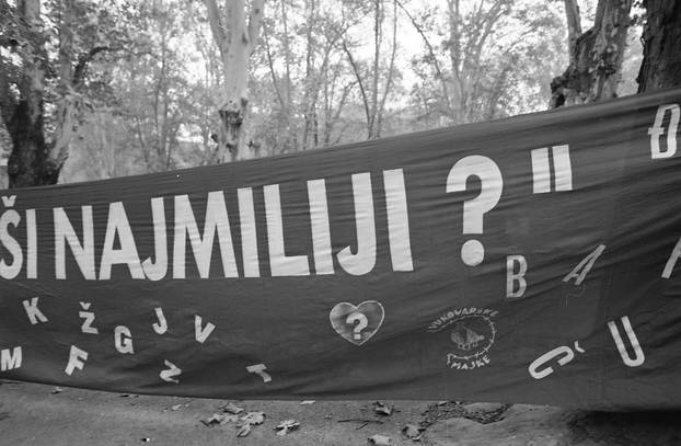 Prosvjed u Zagrebu za sve nastale u Vukovaru, 13.11.1995.