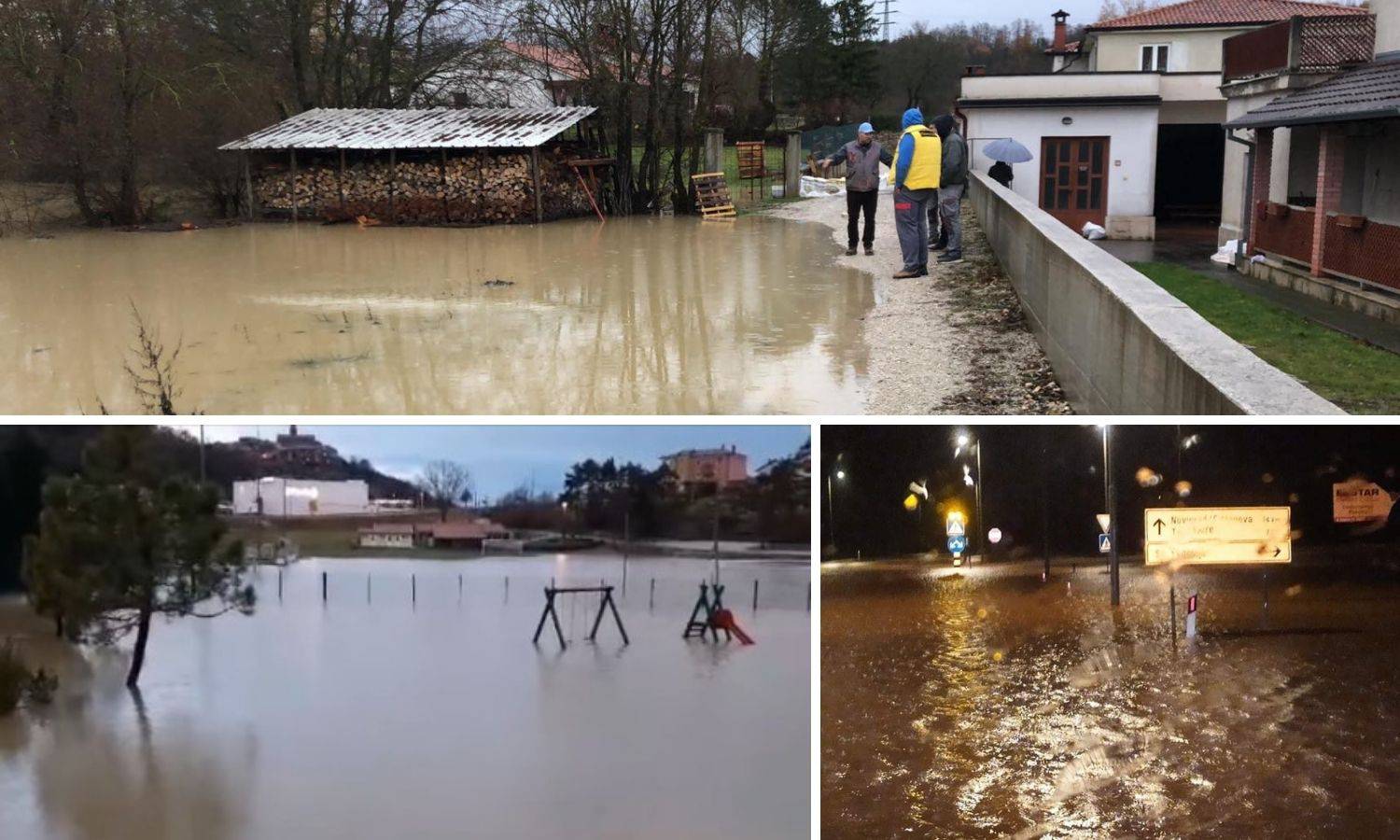 Potop u Istri: Zatvorene ceste, ima odrona, danas stiže nova obilna kiša,  a u gorju i snijeg