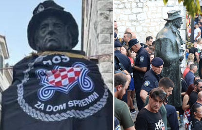 Novi koncert u Imotskom: Kip Tina Ujevića čuvala je policija, stotine ljudi pjevale na trgu