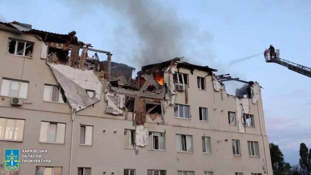 Aftermath of a Russian drone attack in Kharkiv