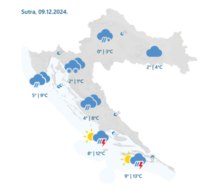 FOTO Stiglo veliko zahlađenje, gusti snijeg zatrpava ceste. Upaljen je i crveni meteoalarm