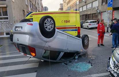 Teška nesreća na Trešnjevci: Auto završio na krovu, u centru grada se stvaraju velike gužve