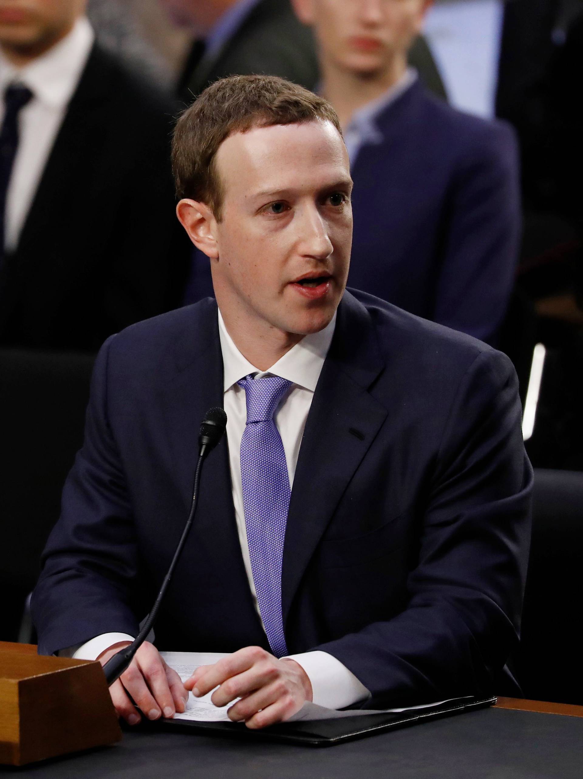 Facebook CEO Zuckerberg testifies before a U.S. Senate joint hearing on Capitol Hill in Washington