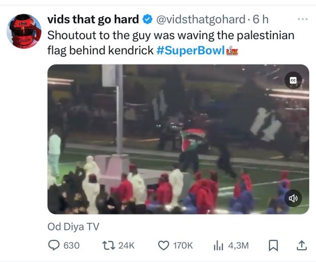 Ovo su memovi Super Bowla! Uljez sa zastavom Palestine, 'nazi' pozdrav i ruganje Trumpu