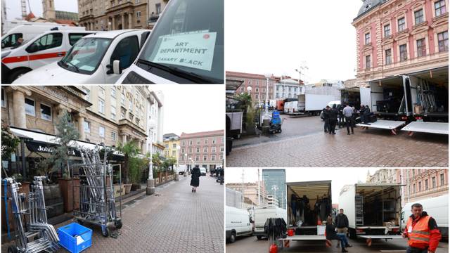 FOTO Ovako izgledaju pripreme za snimanje filma 'Canary Black' na Trgu bana Jelačića