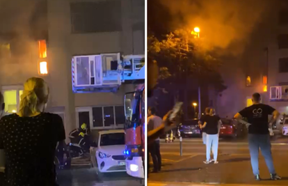 VIDEO Buktinja u stanu u Zagrebu: Vatrogasci spašavali stanare, među njima i djecu...