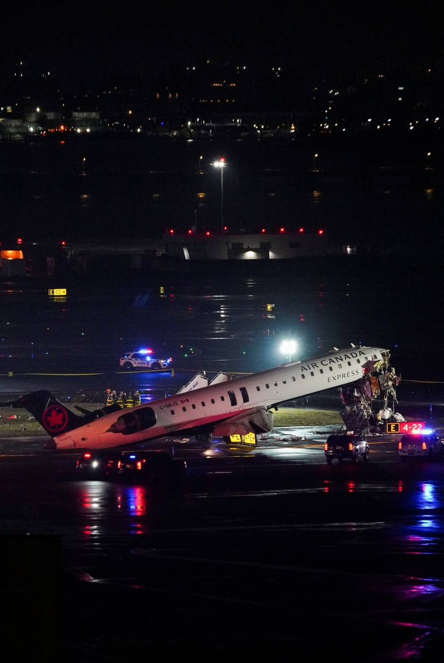 Air Canada Express jet collides with a ground vehicle at LaGuardia airport