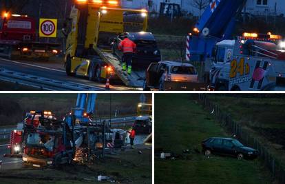 Vozač kamiona nije na vrijeme vidio auto, u kočenju mu ispalo pet automobila s prikolice