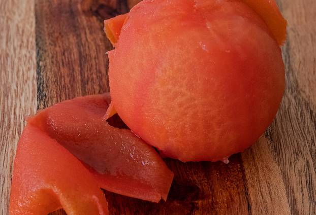 tomato blanched and skin skin removed
