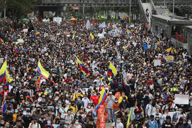 Protest against the tax reform in Bogota