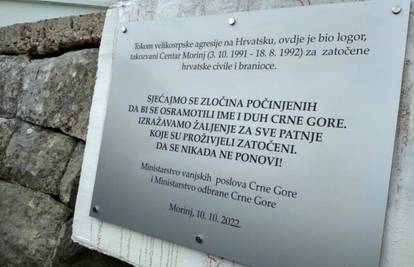 Postavili je prije par dana: Crna Gora sad uklanja spomen ploču mučenim Hrvatima u Morinju