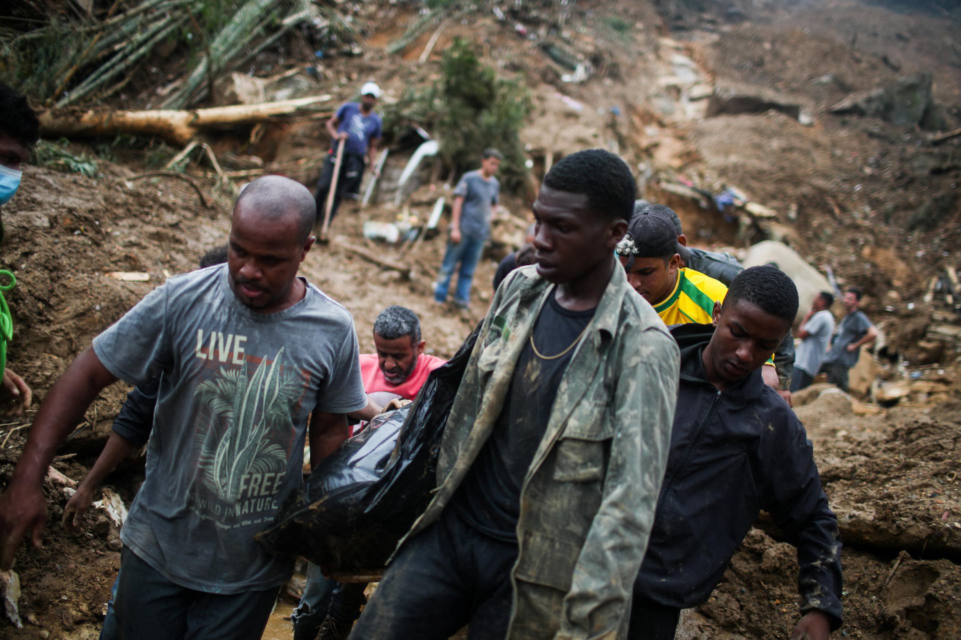 Aftermath of a mudslide at Morro da Oficina