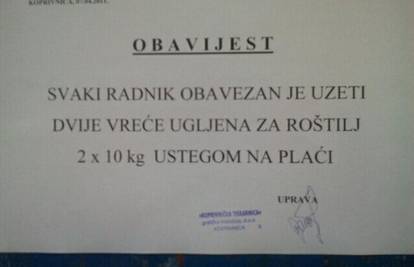 Uprava tiskare radnike tjera da kupe 20 kila ugljena za roštilj