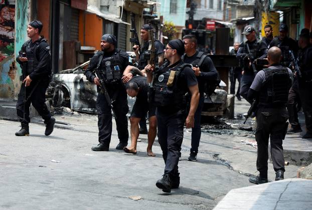 Police operation against drug trafficking at the favela do Penha in Rio de Janeiro