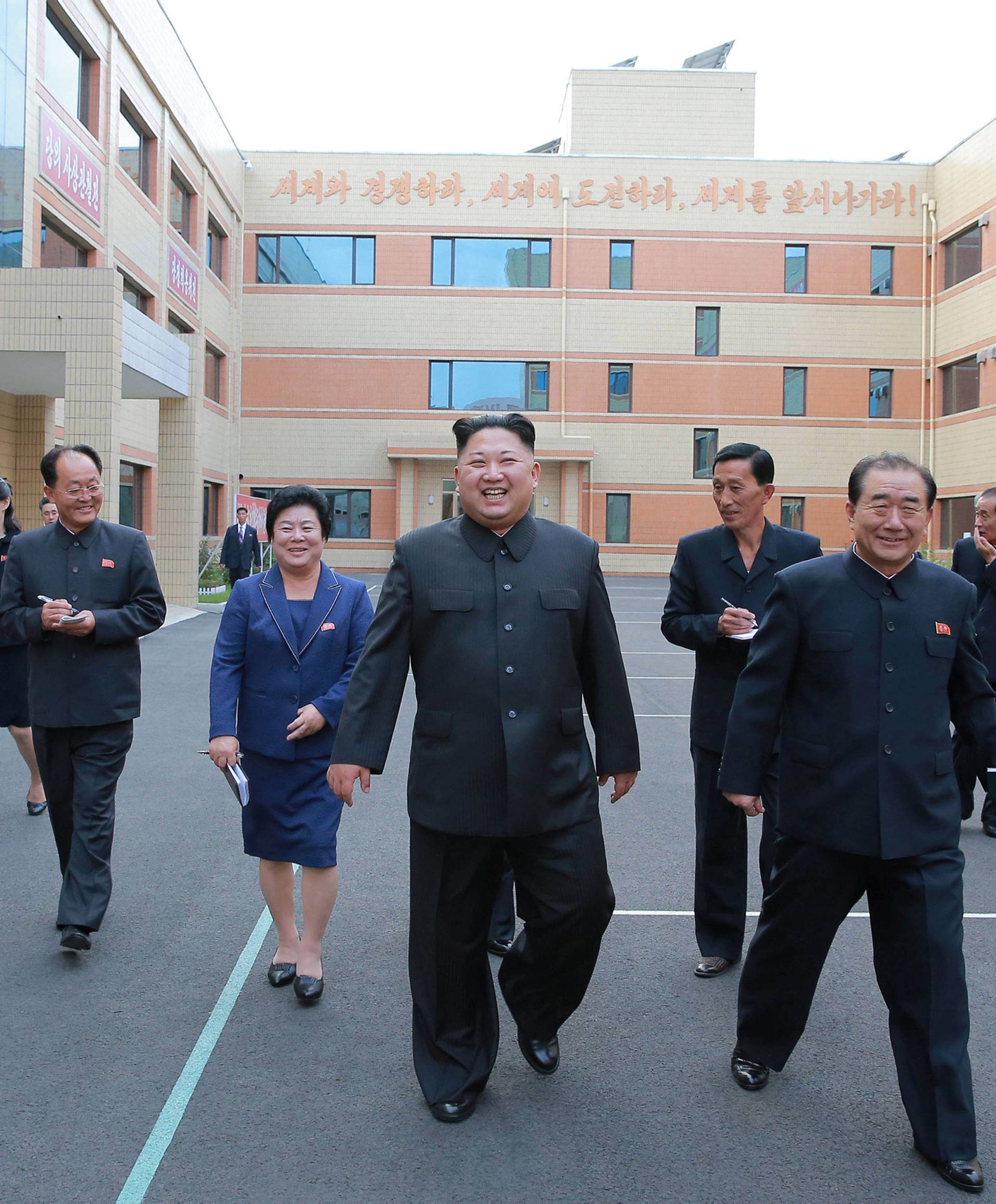 North Korean leader Kim Jong-Un visits Ryuwon Footwear Factory in this undated photo released by North Korea's Korean Central News Agency in Pyongyang