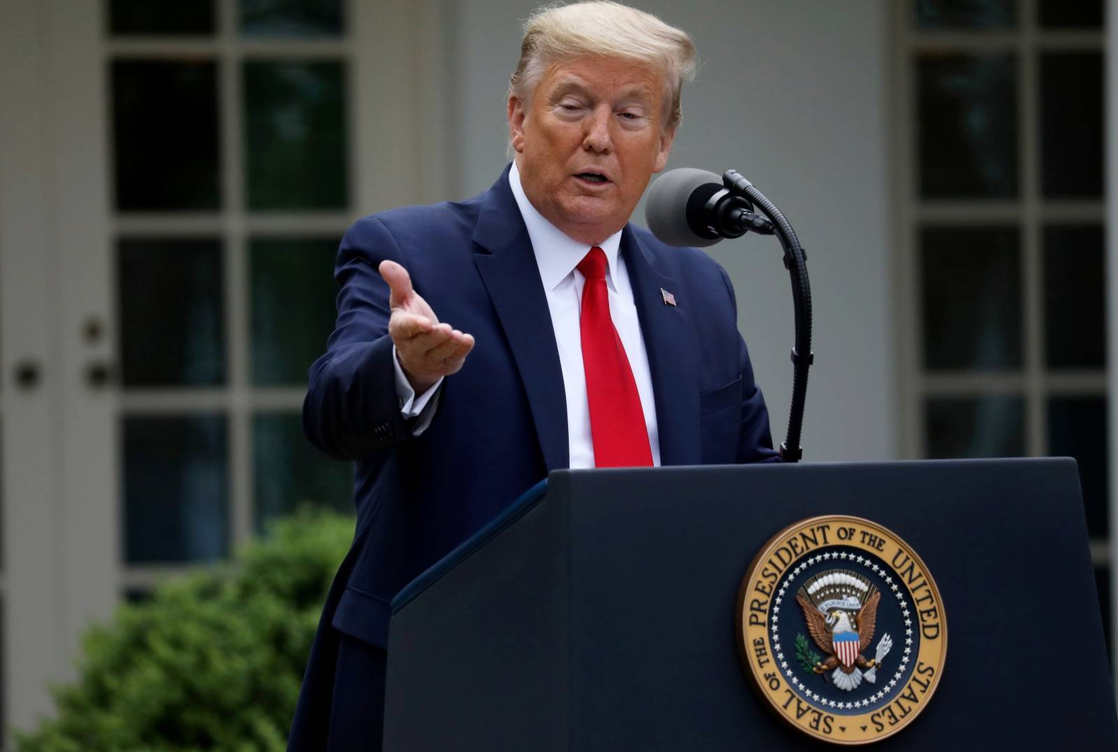 U.S. President Trump leads daily coronavirus response briefing at the White House in Washington