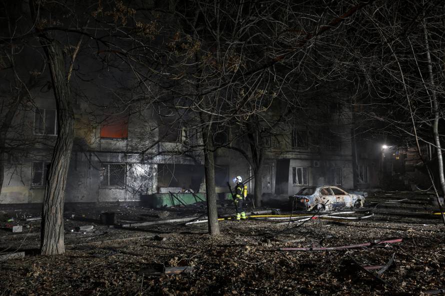 Aftermath of a Russian drone attack in Zaporizhzhia
