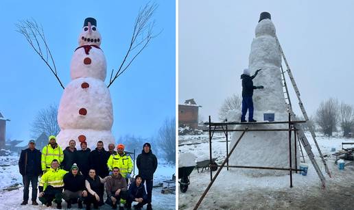 U Slavoniji izgradili snjegovi&cacute;a visokog vi&scaron;e od sedam metara! 'Cijelo selo je sudjelovalo...'