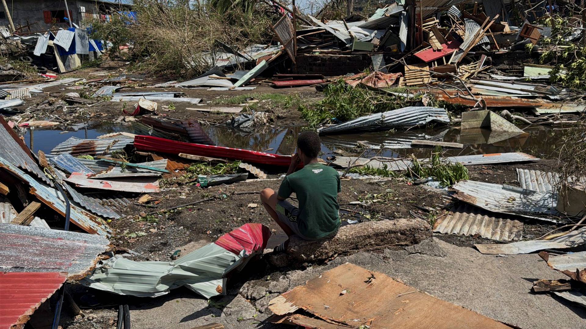 Aftermath of Cyclone Chido, in Mayotte