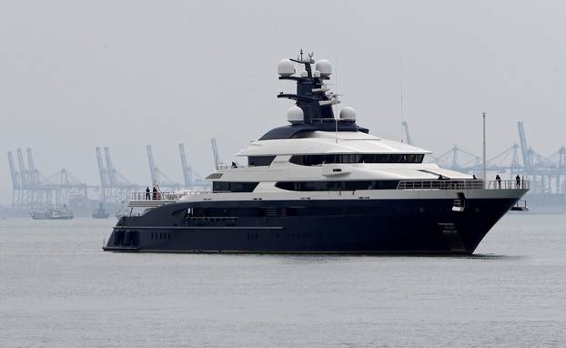 FILE PHOTO: Seized luxury yacht Equanimity, belonging to fugitive Malaysian financier Low Taek Jho, is brought to Boustead Cruise Terminal in Port Klang